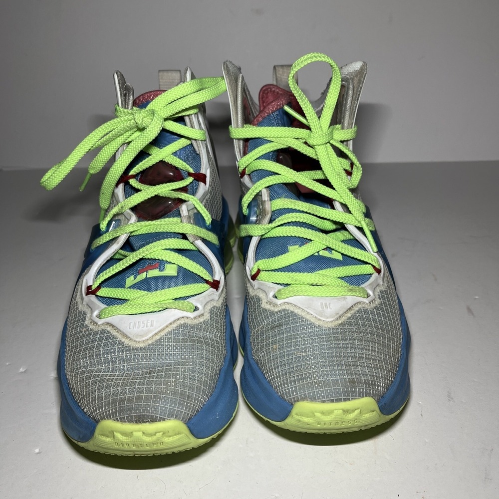 Nike LeBron XIX 19 Size 3.5Y Tropical Dutch Blu Pomegranate Lime Glow DC9339-400 - Picture 2 of 10